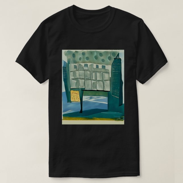 Camiseta Ad Reinhardt AI Sinal Verde Dia da Cidade Abstrato (Frente do Design)