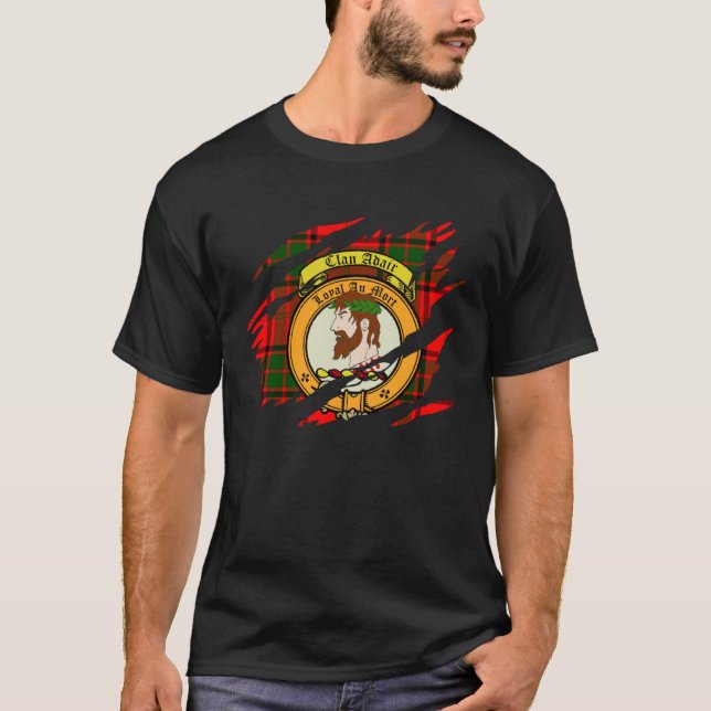 Camiseta Adair Clan Scottish Crest and Tartan (Frente)
