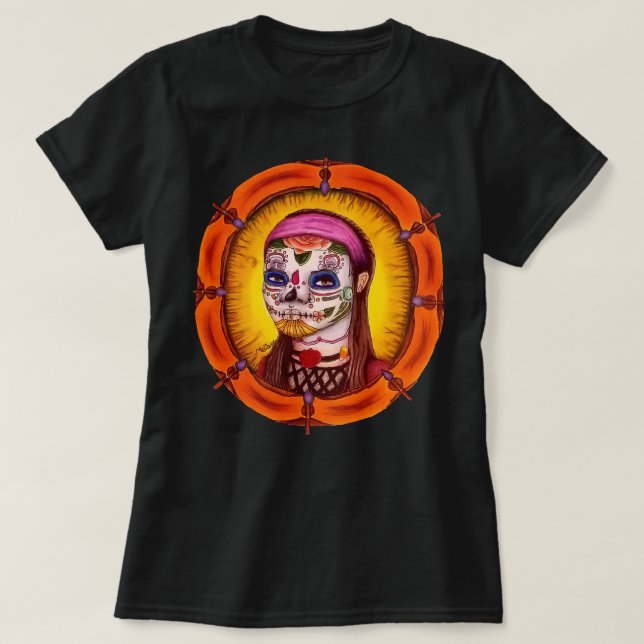 Camiseta Adalia Sugar Skull Shirt (Frente do Design)