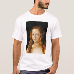 Camiseta Adam e véspera, detalhe da cabeça da véspera