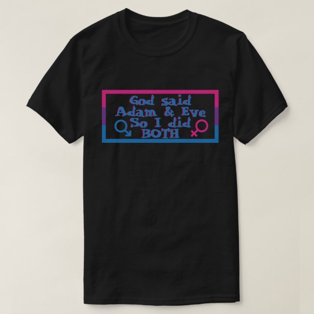 Camiseta Adam & Eve Orgulho Bissexual (Frente do Design)