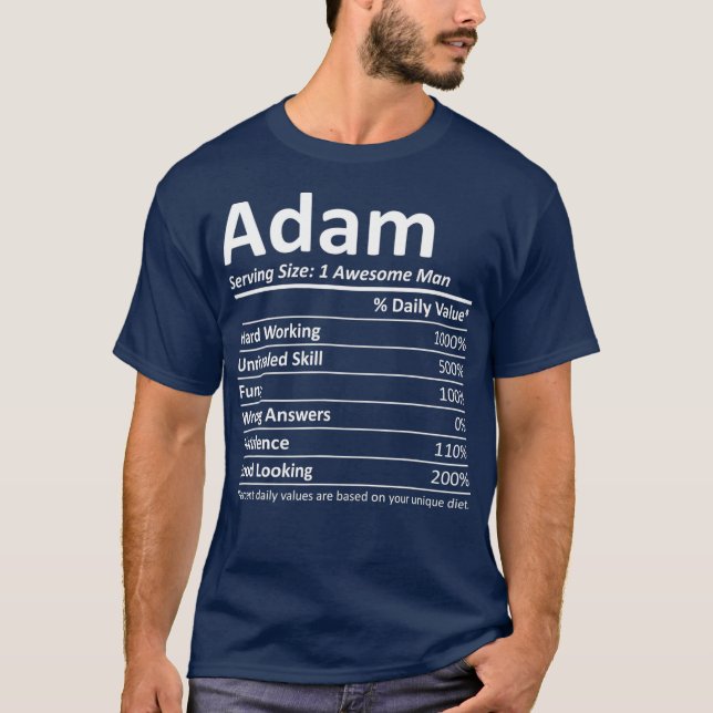Camiseta ADAM Nutrition Funny Birthday Personalized Name (Frente)