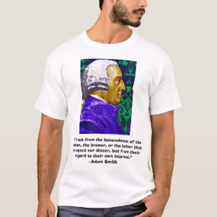Camiseta Adam Smith, "não é do benevolen…, "…