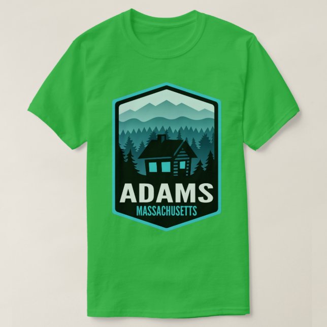 Camiseta Adams Massachusetts Mountain Town Cabine (Frente do Design)