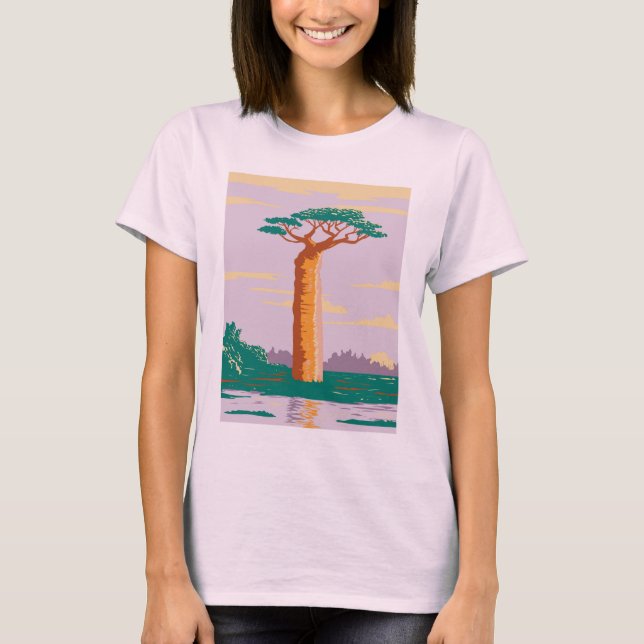 Camiseta Adansonia grcandidato ieri Madagascar Baobab T-Shi (Frente)