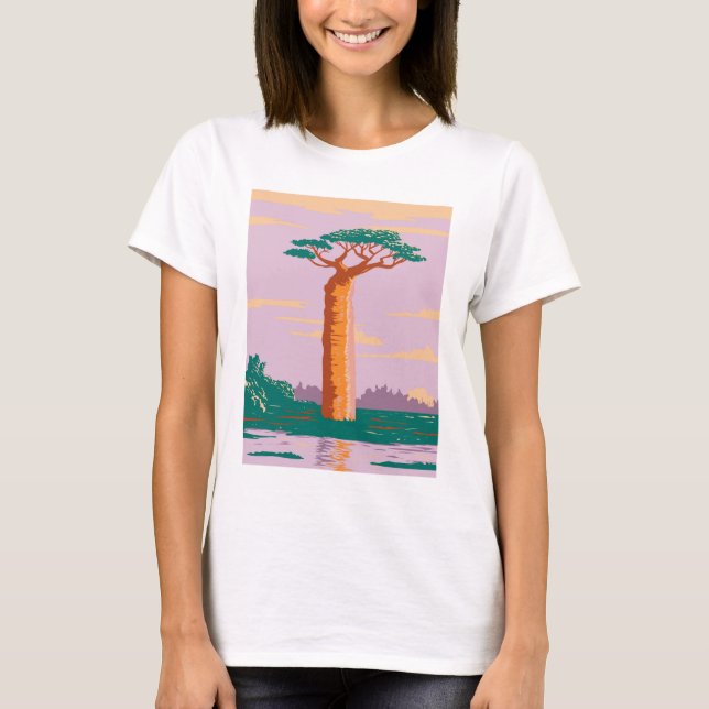 Camiseta Adansonia grcandidato ieri Madagascar Baobab T-Shi (Frente)