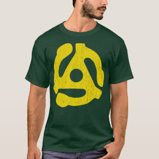 Camiseta Adaptador de gravação com 45 rpm vintage amarelo