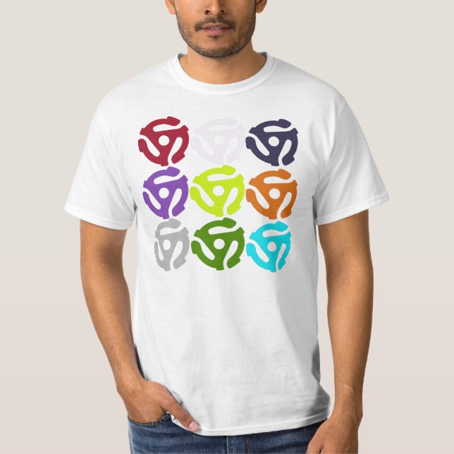 Camiseta Adaptadores de disco de 45 registros — T-Shirt (Frente)