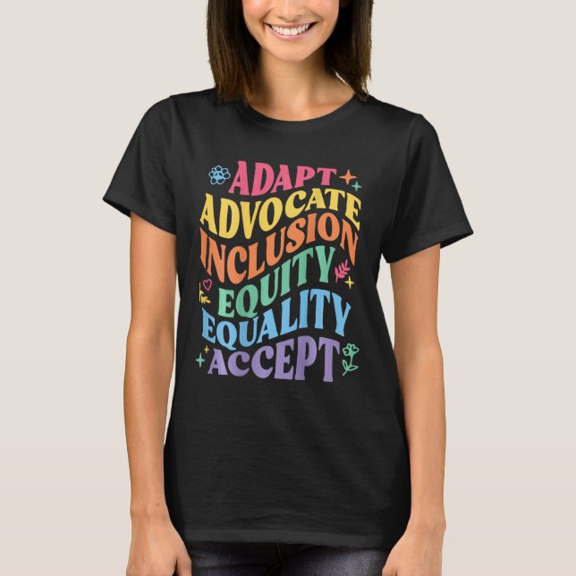 Camiseta Adaptar Defensor Inclusão Equidade Igualdade Aceit (Frente)