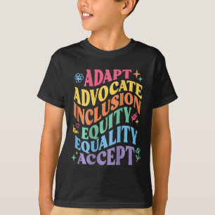 Camiseta Adaptar o Advocate Inclusão Equidade Equitativa Ac