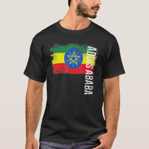 Camiseta Addis Ababa Etiópia Bandeira Para Mulheres Etíop