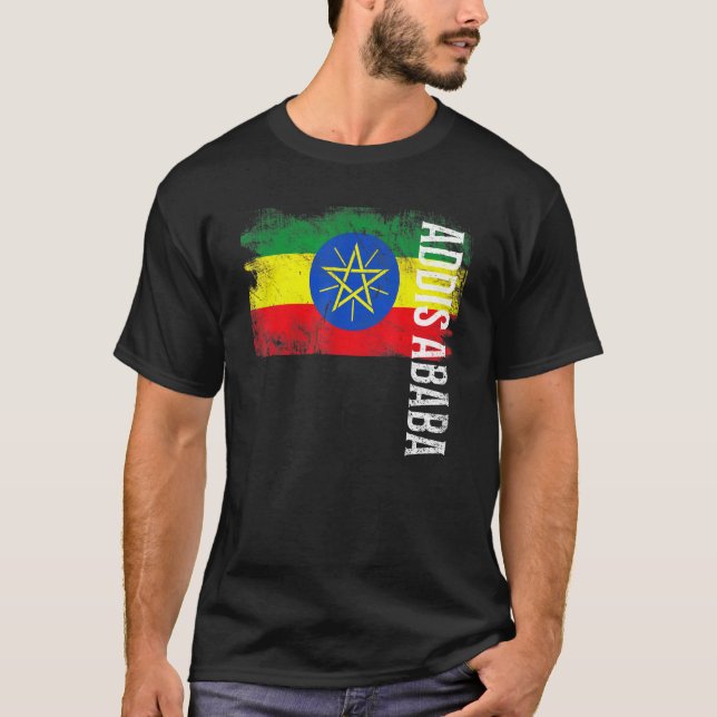 Camiseta Addis Ababa Etiópia Bandeira Para Mulheres Etíopes (Frente)