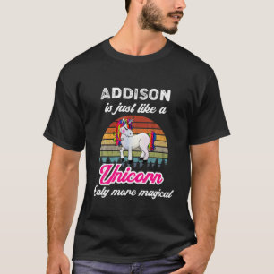 Camiseta Addison É Como Uma Mulher Engraçada Do Unicórni