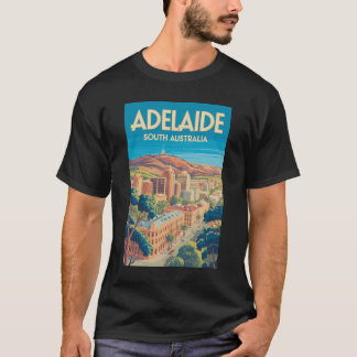 Camiseta Adelaide Austrália Ilustração Viagem Arte Vintage
