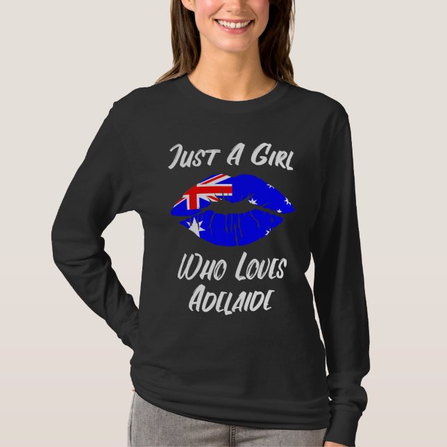 Camiseta Adelaide Lips Mouth Love Australian Flag (Frente)