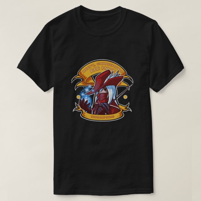 Camiseta Adept, Charismático Red Mage Essencial  (Frente do Design)