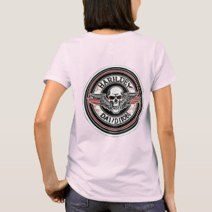 Camiseta Adesivo Circular Bordado de Mulher Motociclista
