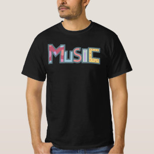 Camiseta adesivo colorido de música