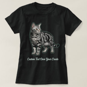 Camiseta Adesivo de American Shorthair Clássico Tabby