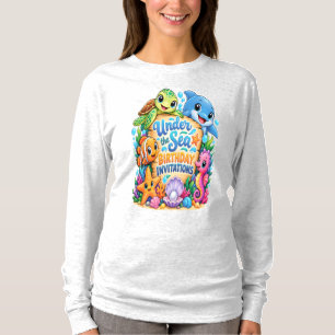 Camiseta Adesivo de Aniversário Fofinho Debaixo do Mar