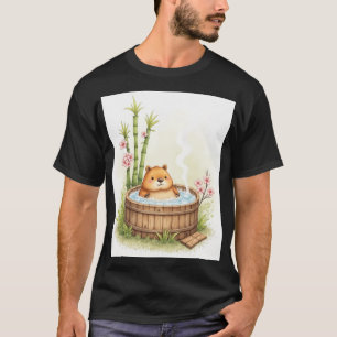 Camiseta Adesivo de Aquarela Relaxamento da Capivara na Ban