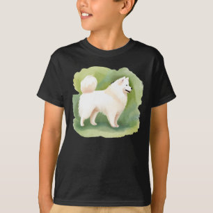 Camiseta Adesivo de Cachorro Samoyed Aquarela