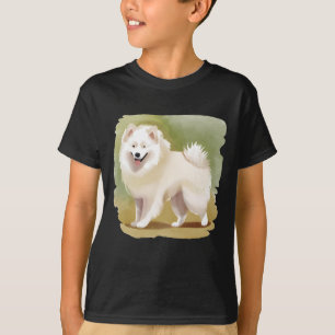 Camiseta Adesivo de Cachorro Samoyed Aquarela2