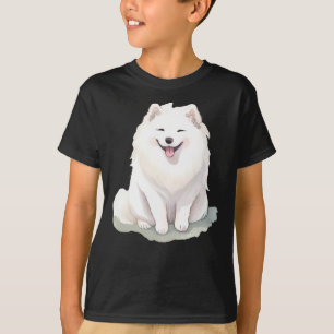 Camiseta Adesivo de Cachorro Samoyed Aquarela4