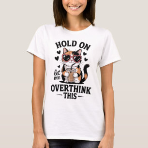 Camiseta Adesivo de Café Gelado com Gato Calico Relatável
