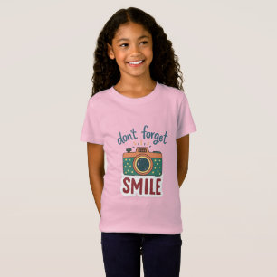 Camiseta Adesivo de Câmera Retro Fofa