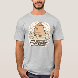 Camiseta Adesivo de Capivara Sem Pensamentos Cabeça Vazia  