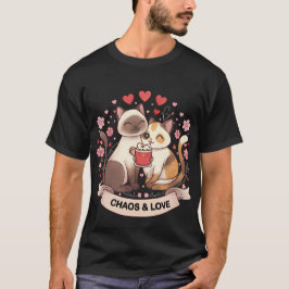 Camiseta Adesivo de Casal de Gatos Fofos para Presente Româ