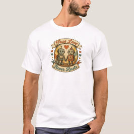 Camiseta Adesivo de casal de robôs vintage