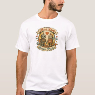 Camiseta Adesivo de casal de robôs vintage
