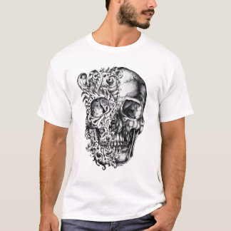 Camiseta Adesivo de Caveira Meia Intricada Gótica