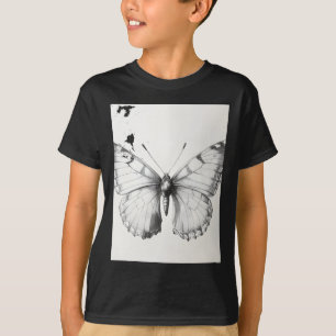 Camiseta Adesivo de desenho a lápis de borboleta monarca re