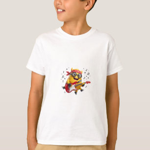 Camiseta Adesivo de desenho animado de músico fofo engraçad