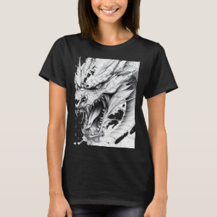 Camiseta Adesivo de Desenho de Dragão Realista1