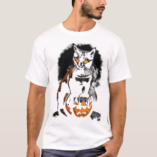 Camiseta Adesivo de Gato Preto do Halloween1