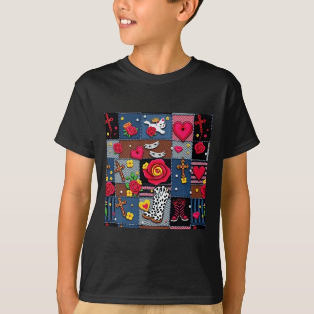 Camiseta Adesivo de Impressão de Patchwork da Princesa Coun (Frente)