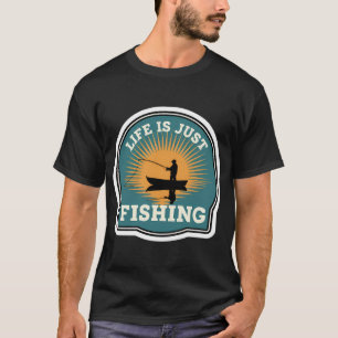 Camiseta Adesivo de Insígnia de Pesca de Vida Simples