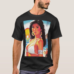 Camiseta Adesivo de Menina Oriental Retro
