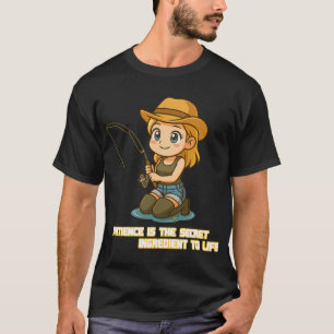 Camiseta Adesivo de Menina Pescando Chibi â€“ â€œPaciência 
