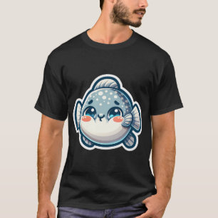 Camiseta Adesivo de Peixe-Lua Fofo – Mola Mola Chibi Adoráv