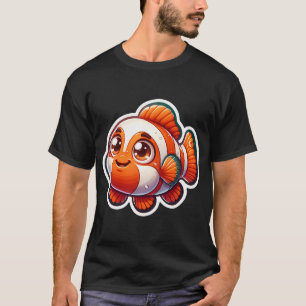 Camiseta Adesivo de Peixe-Palhaço Fofo - Adorável Arte Kawa