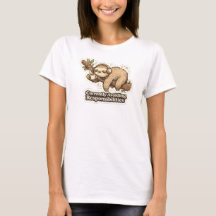 Camiseta Adesivo de Preguiça Evitando Responsabilidades Atu