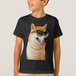 Camiseta Adesivo de Shiba Inu Legal Com Óculos de Sol e Cor