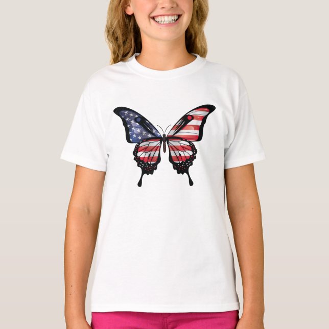 Camiseta Adesivo de Sinalizador da Borboleta Swallowtail Am (Frente)