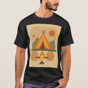 Camiseta Adesivo de Tenda de Acampamento Geométrico - Avent