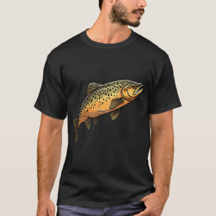 Camiseta Adesivo de truta marrom